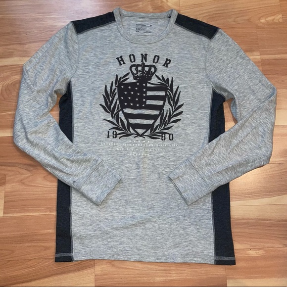 Express graphic gray color block long sleeve thermal size small - Picture 1 of 6
